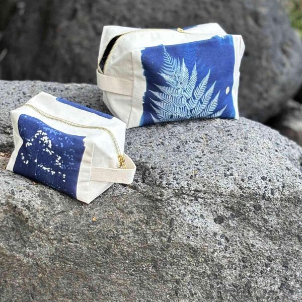 Trousse cube Fougère Bleu 22 x 14 x 10,5