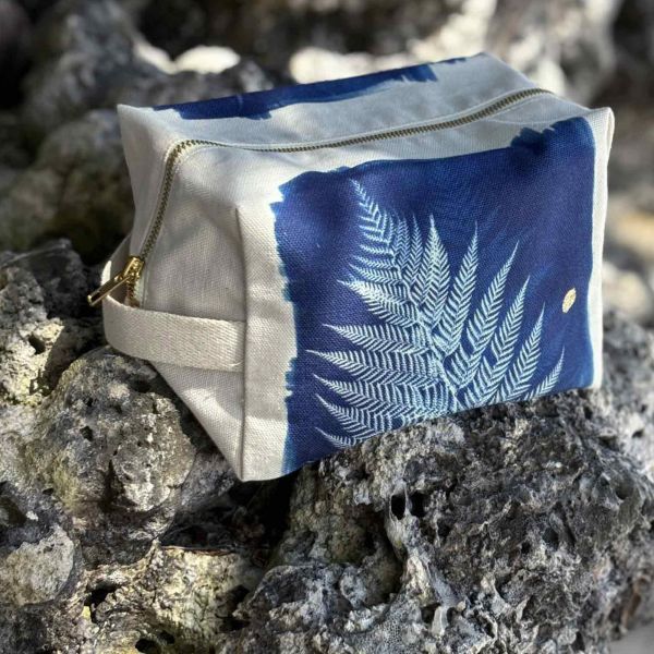 Trousse cube Fougère Bleu 22 x 14 x 10,5