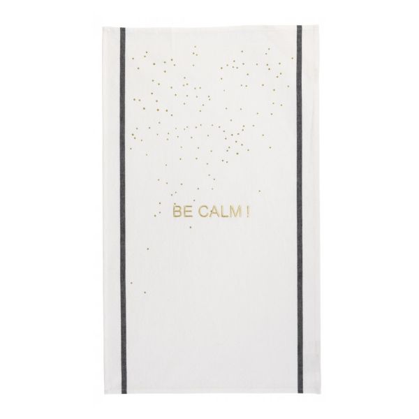 Torchon Be calm Or Blanc 80 x 50