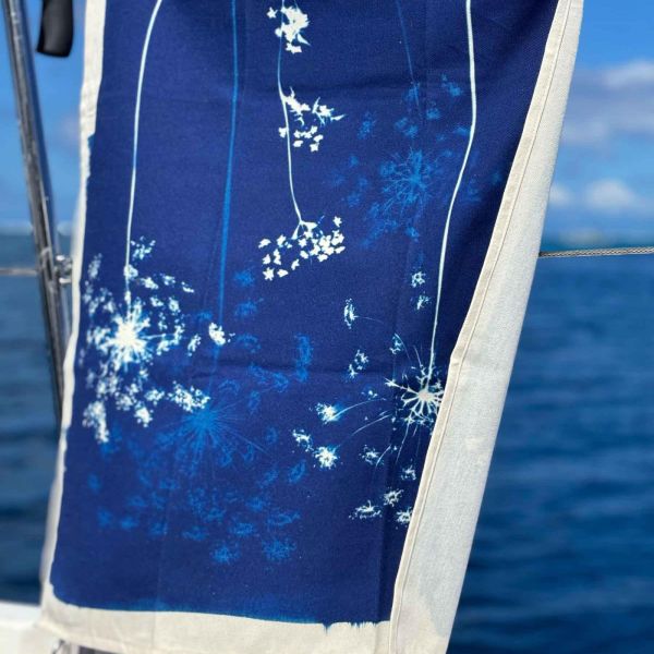 Torchon Fleurs de carotte Bleu 70 x 50