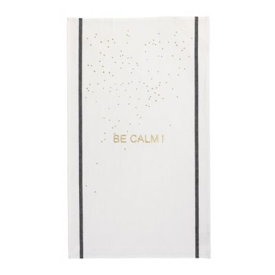 Torchon Be calm Or Blanc 80 x 50